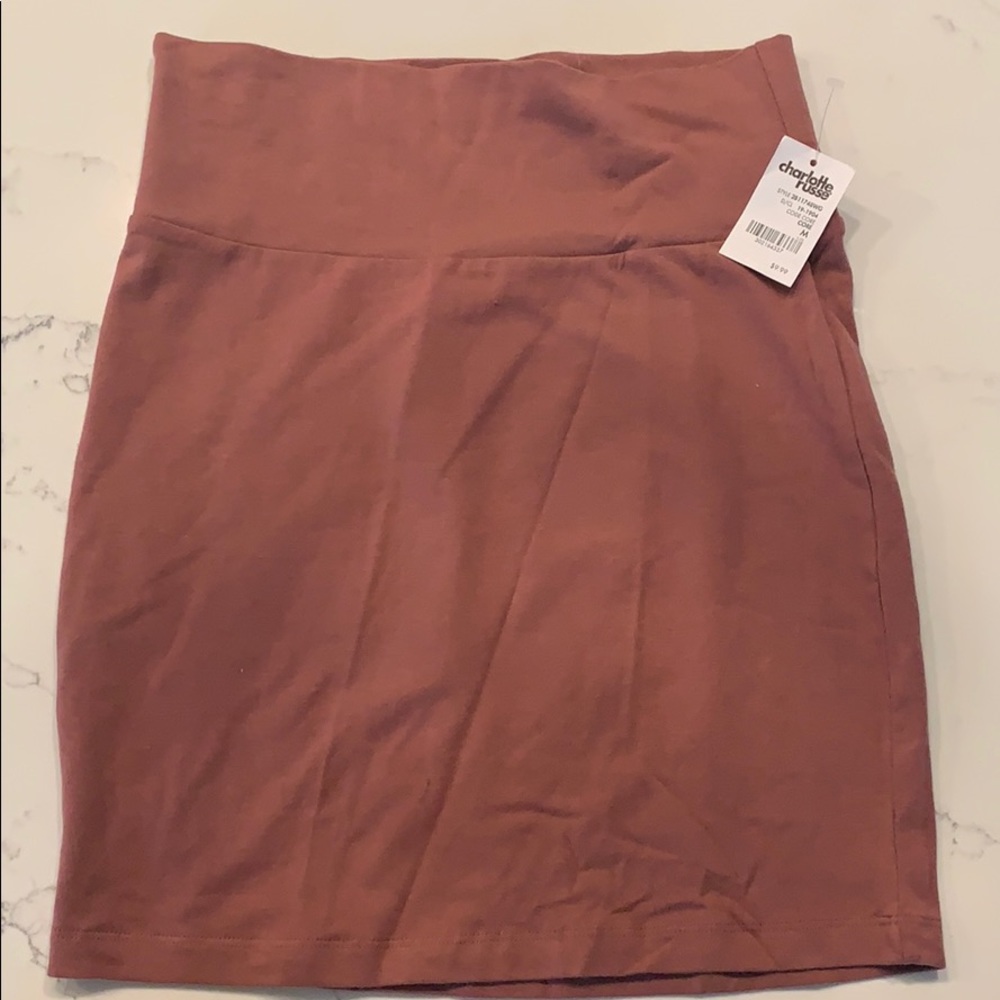 Mauve Fitted Mini Skirt